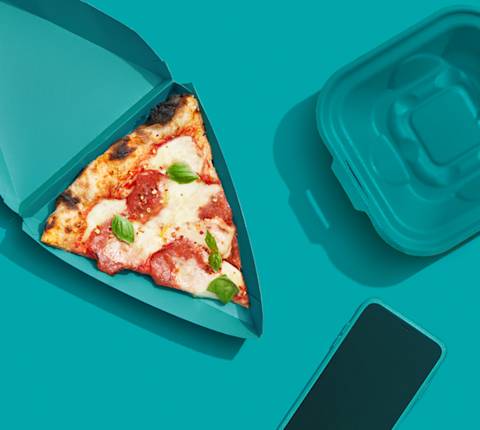 Food from DoorDash on desk