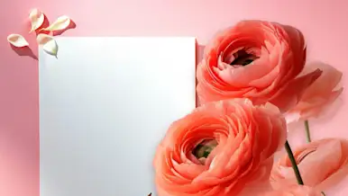 Mx Blog - A Florist's Guide to Flower Card Messages and Meanings - hero image of flowers and writing pad