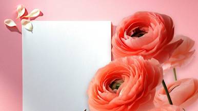 Mx Blog - A Florist's Guide to Flower Card Messages and Meanings - hero image of flowers and writing pad