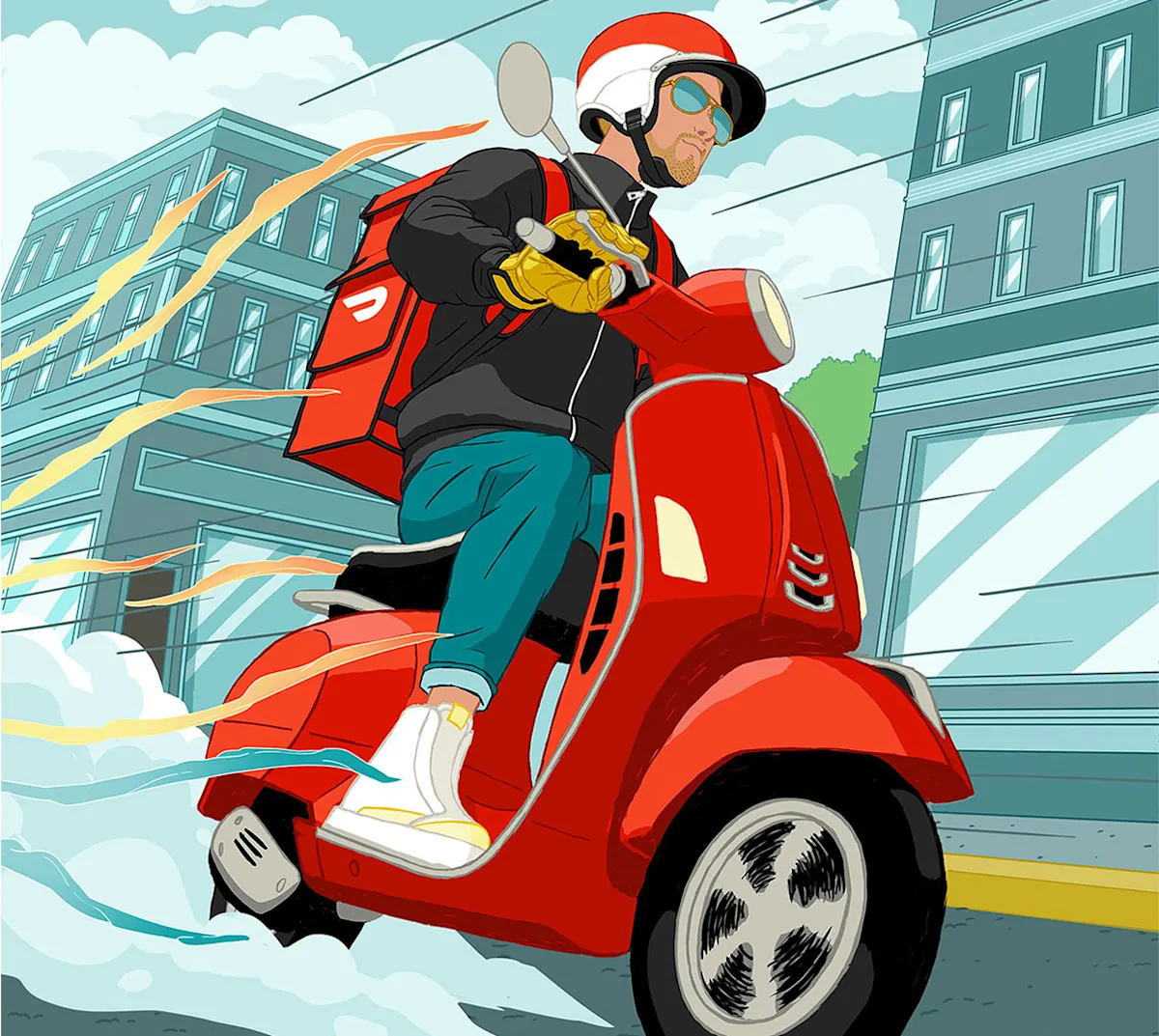 Dx - Dasher on Scooter - lllustration