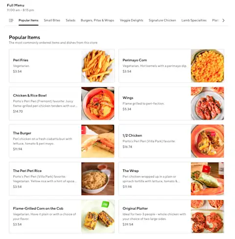MyPeriPeri Menu