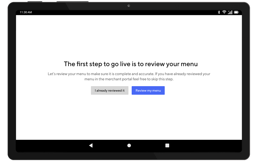 Mx - Tablet - Review Menu