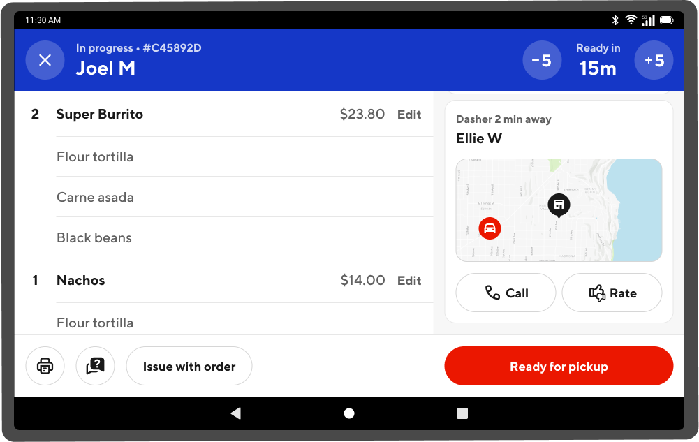 Mx Tablet : Rate your dasher
