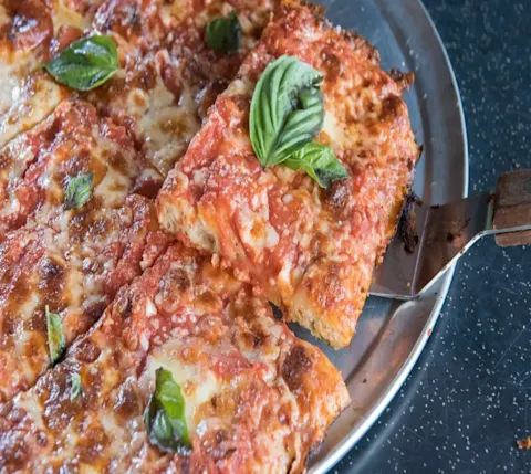 dino-s tomato pie - square cheese pizza