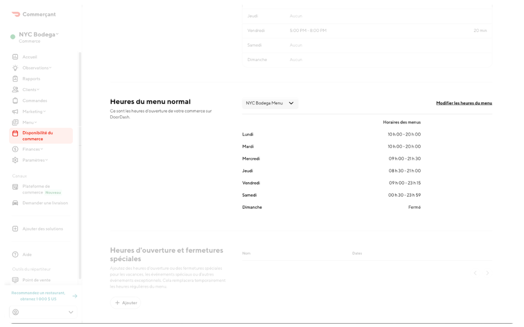 Mx - Set Up - Store Hours - FR-CA