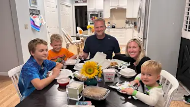 DoorDash President eating dinner with his family