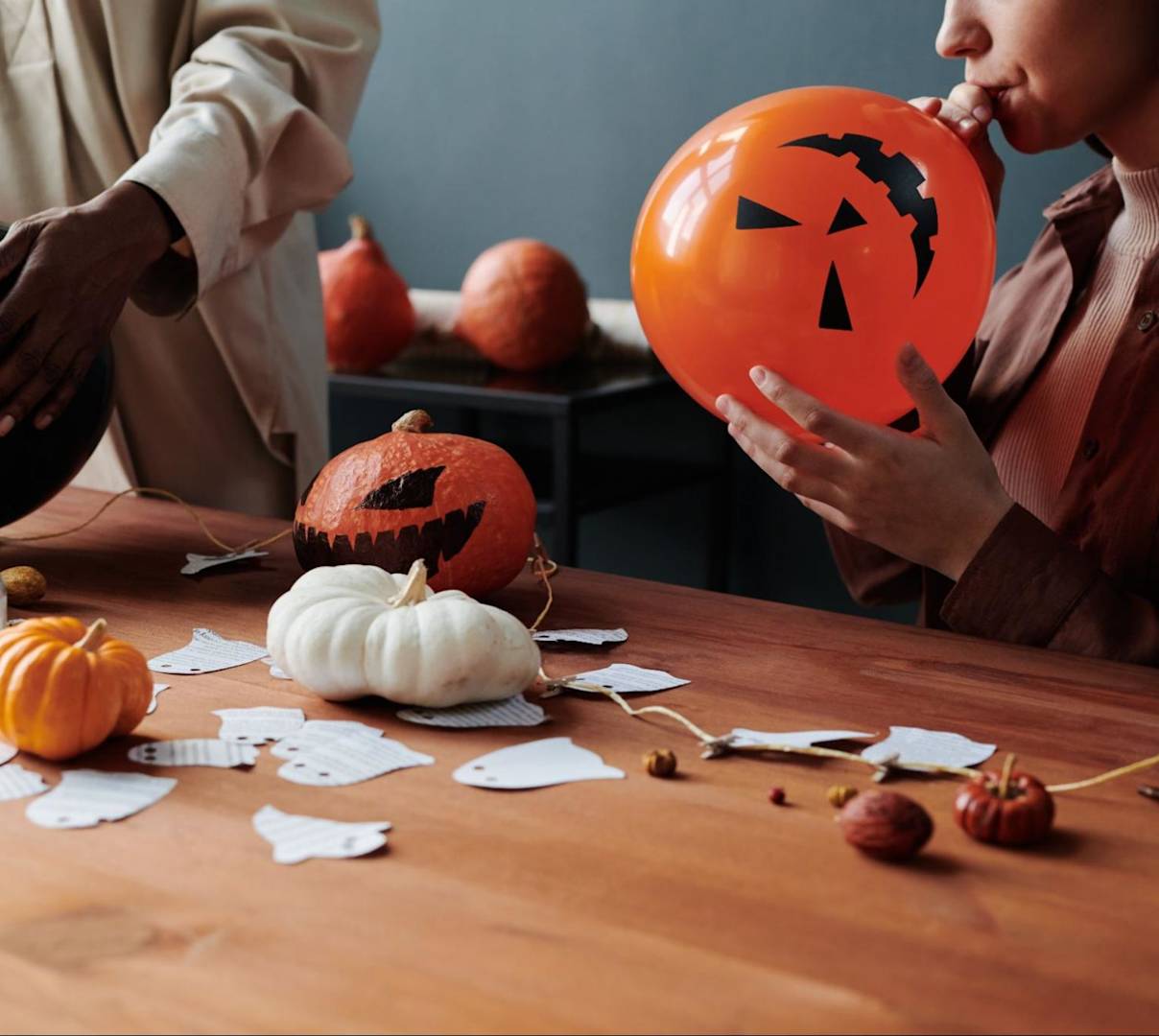 Halloween decorations on a table