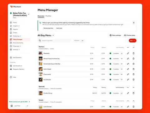 Item Prep Time - Menu Manager - EN-US