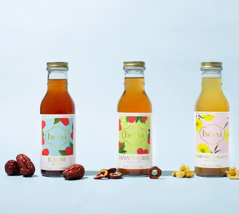Three of Bo-yi's bottled teas