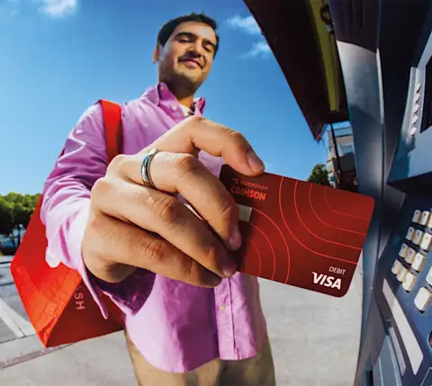 Dasher using Crimson at an ATM