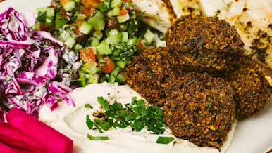 falafel plate with hummus