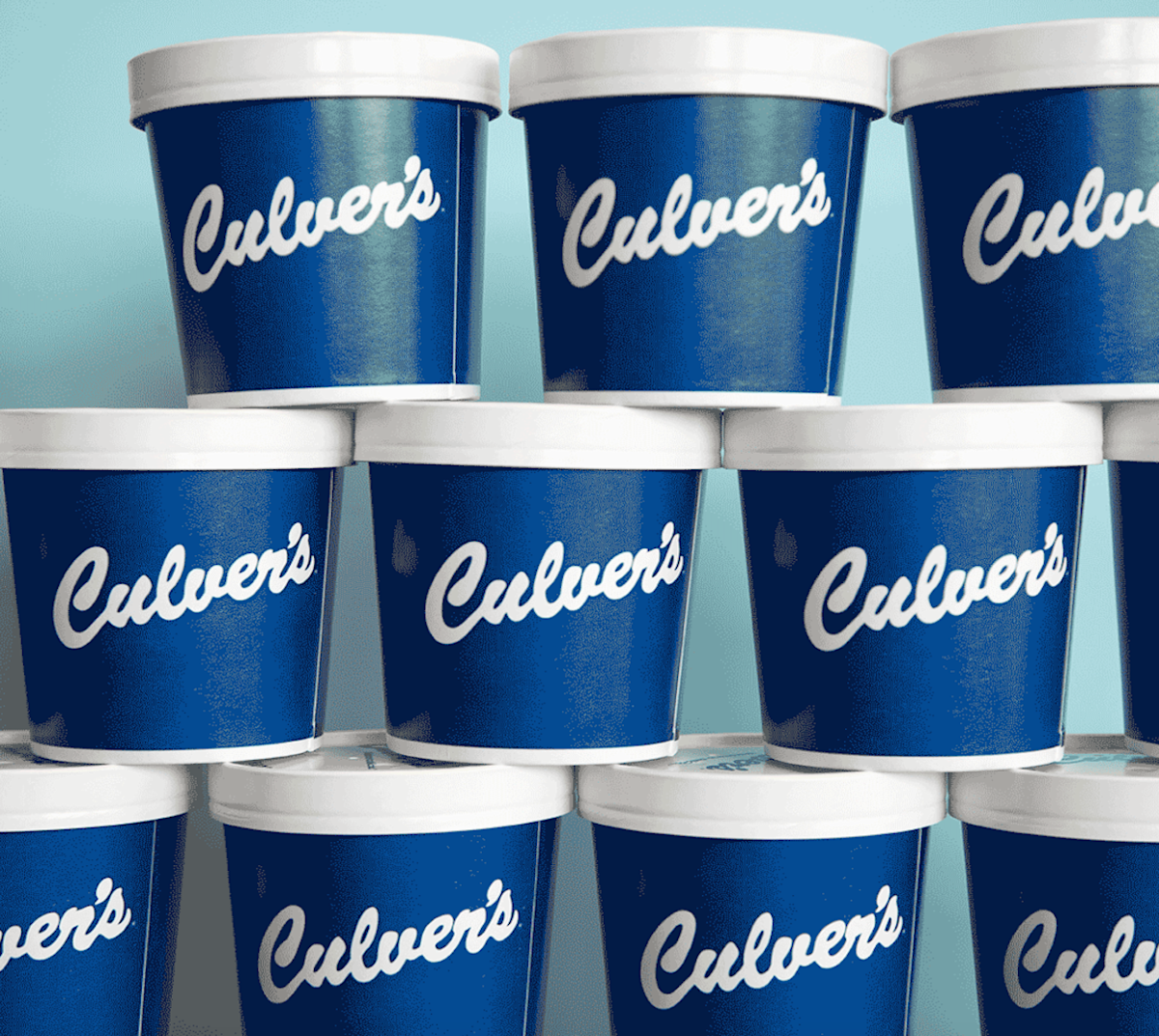 Picture of Culver's stacked pints for Culver's being available on DD
