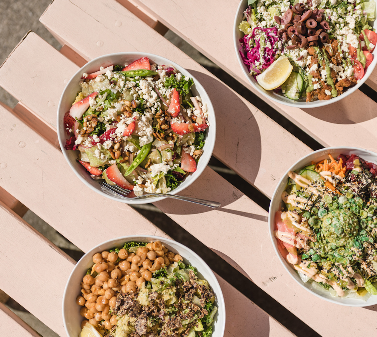 Four of Kokomo's plant-based bowls