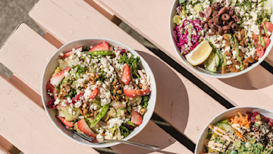 Four of Kokomo's plant-based bowls