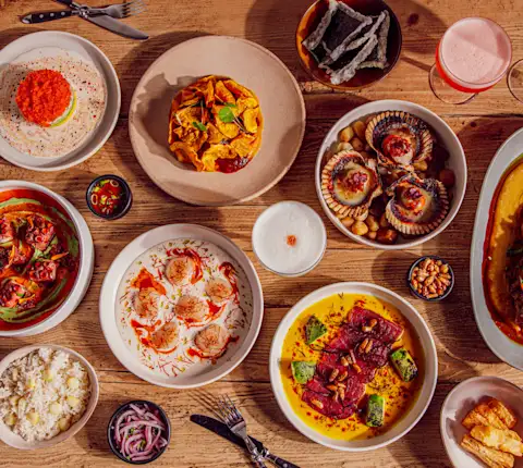 A picture of a dinner table