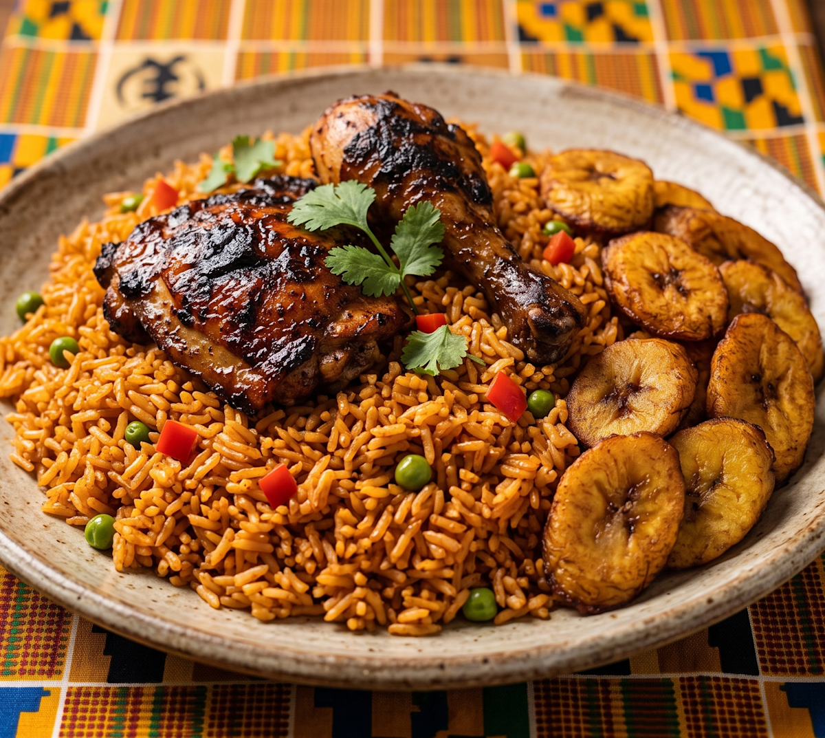 A plate of jollof rice.
