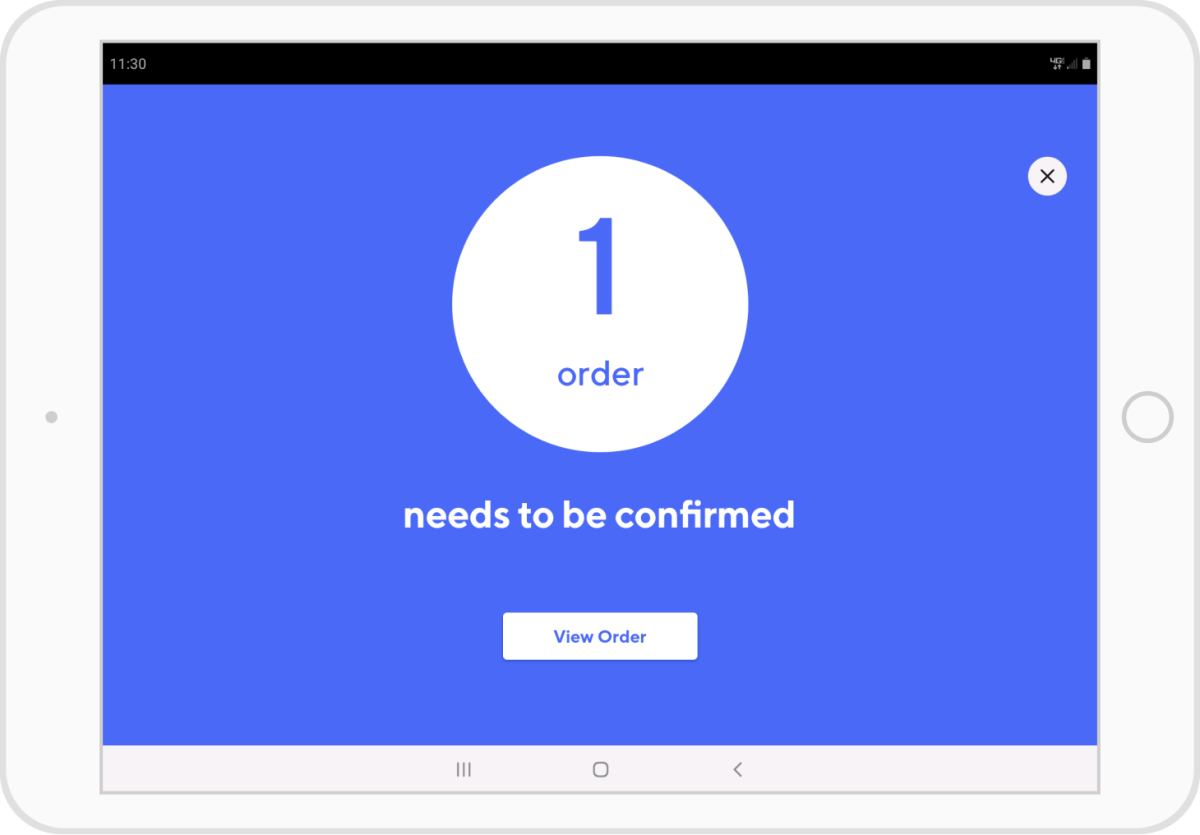 tablet order notification