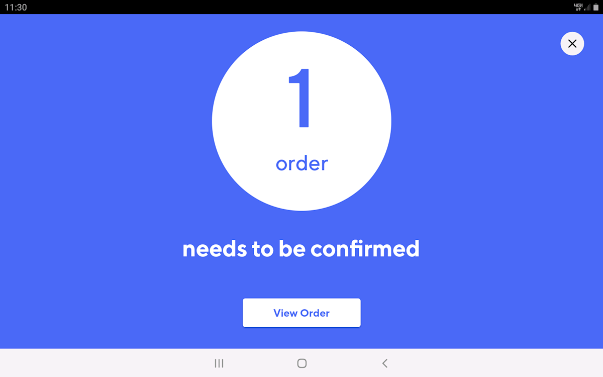 tablet order notification