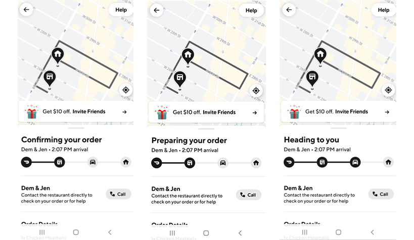 Self-Delivery app experience