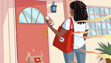 Dx Blog (US/CA/AU/NZ) - Getting Started as a Dasher: What to Expect - Illustration of Dasher at door