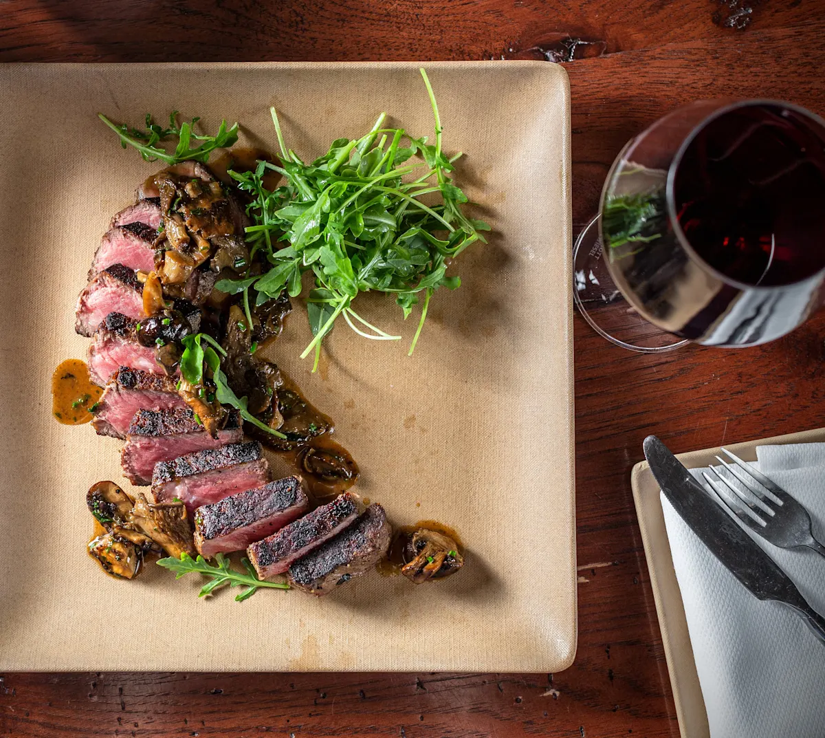 steak and red wine