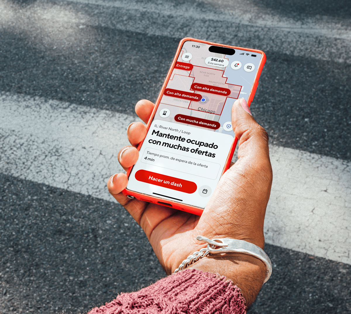 Dasher pulling Crimson card out of wallet