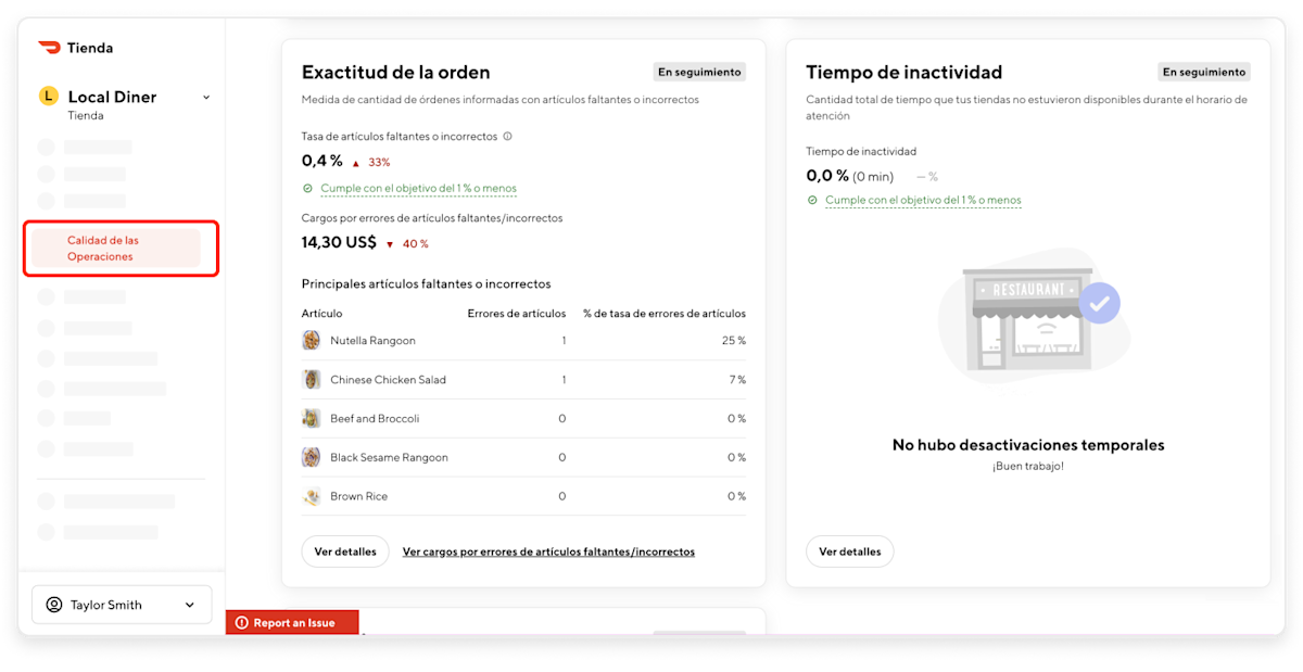 missing and incorrect items merchant portal