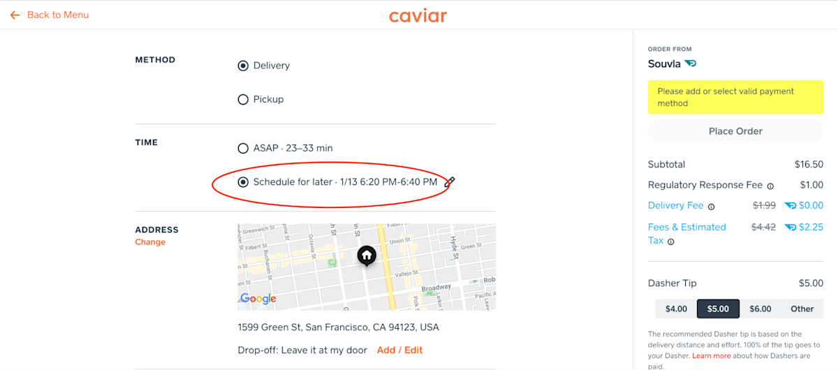 order ahead