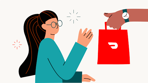 Person getting a DoorDash order