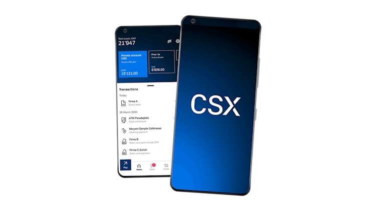 Credit Suisse dashboard on mobile device