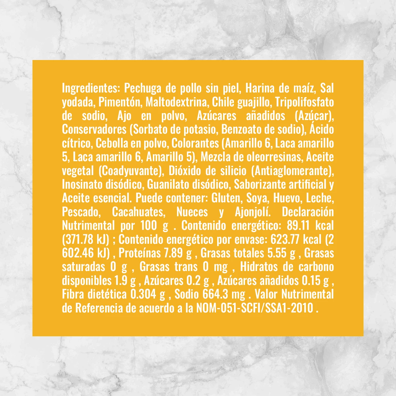 81473 FAJITAS DE PECHUGA DE POLLO ADOBADAS Info Nutrimental