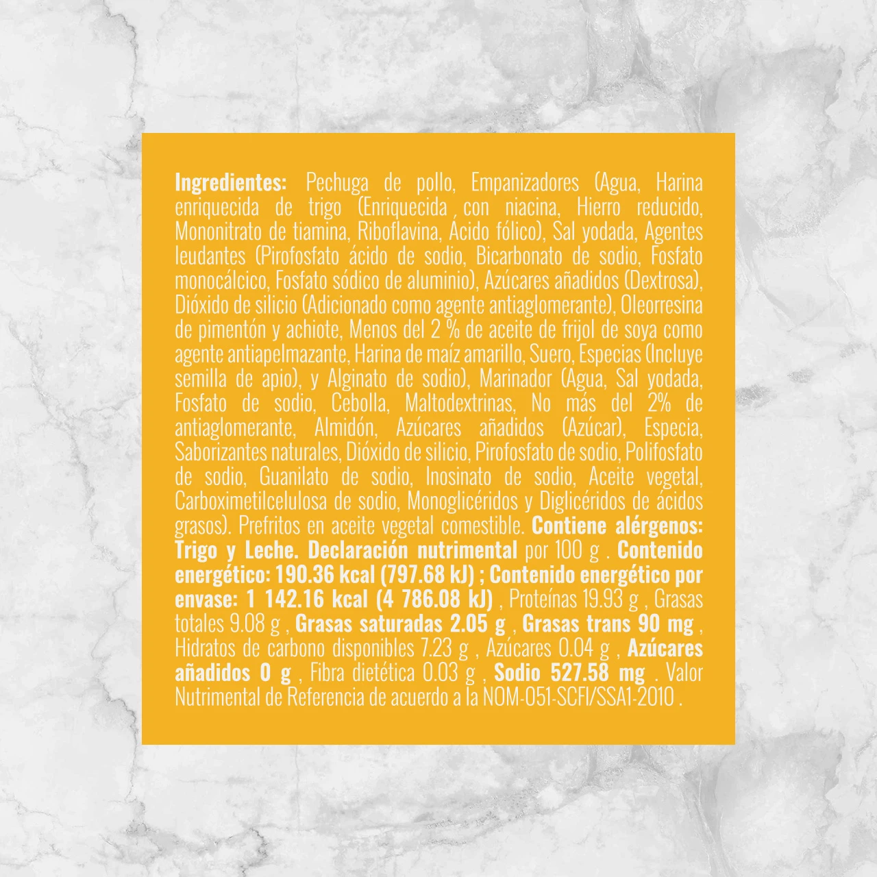 81032 80670 BONELESS DE POLLO NATURALES EMPANIZADOS Info Nutrimental