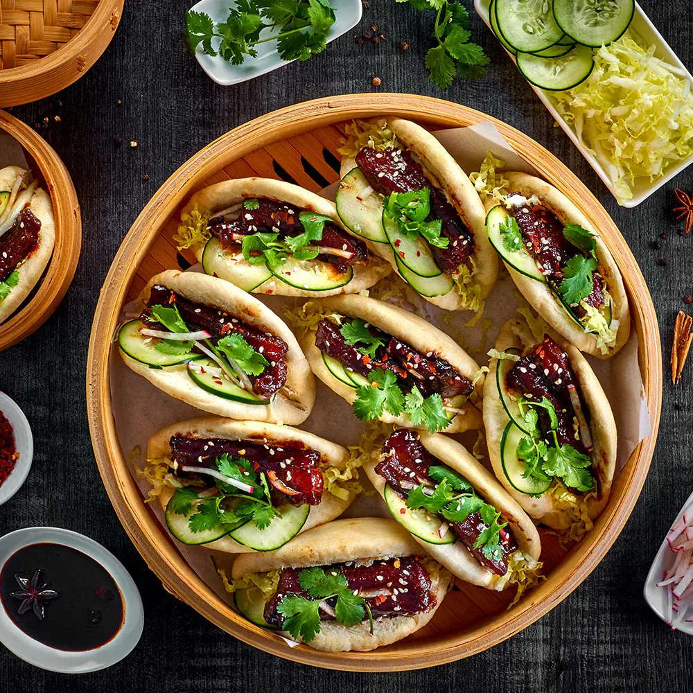 BAO BUNS DE PORK BELLY GLASEADO