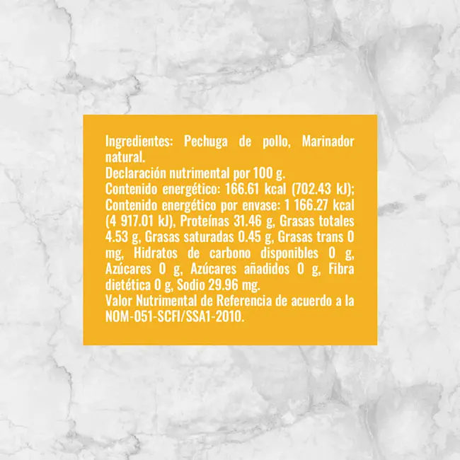 81465 CUBOS DE PECHUGA DE POLLO Info Nutrimental