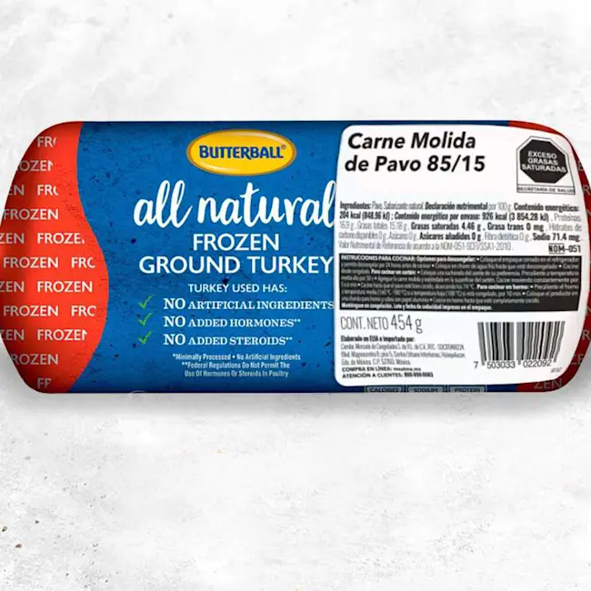 80762 Carne Molida de Pavo 85/15 2