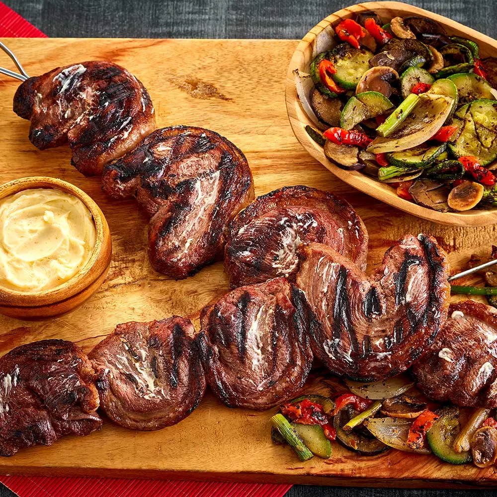 Receta Espadas de picaña con mantequilla de ajo