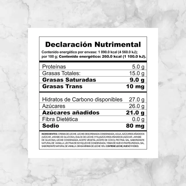 82151 HELADO DULCE DE LECHE HÄAGEN DAZS 473ML Info Nutrimental