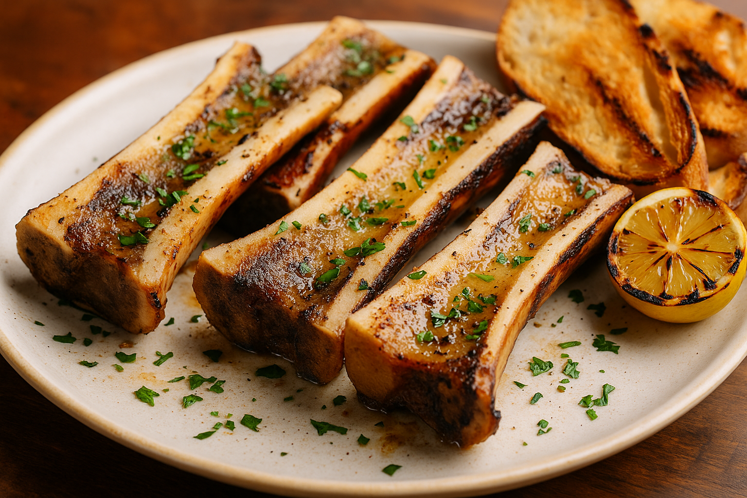 Tuétanos a la parrilla con aromas mediterráneos