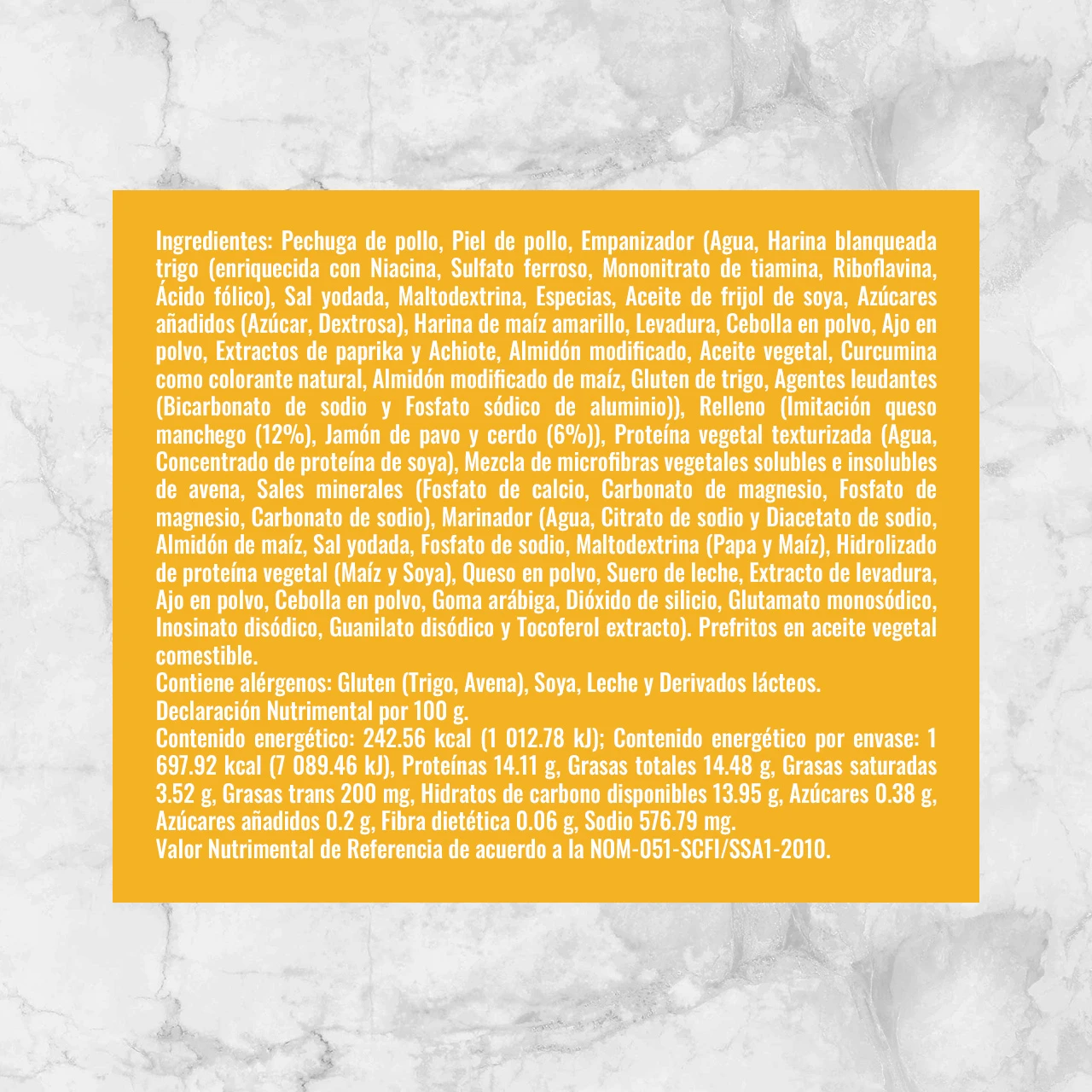 80297 PECHUGAS DE POLLO RELLENAS CORDON BLEU Info Nutrimental