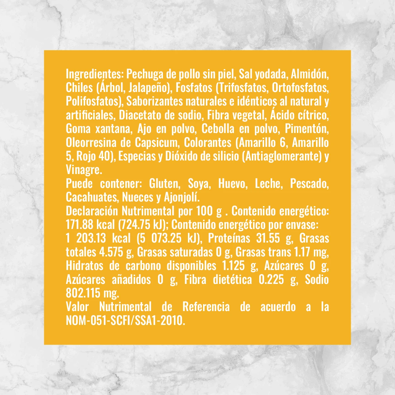 81553 FAJITAS DE POLLO BUFFALO Info Nutrimental