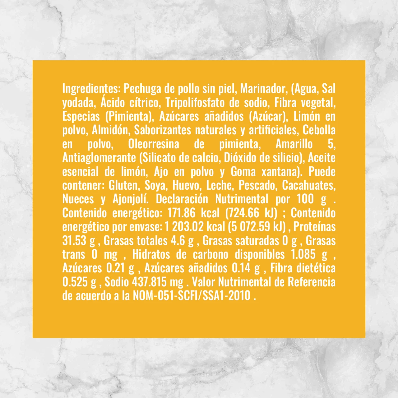 81559 FAJITAS DE POLLO PIMIENTA LIMÓN Info Nutrimental