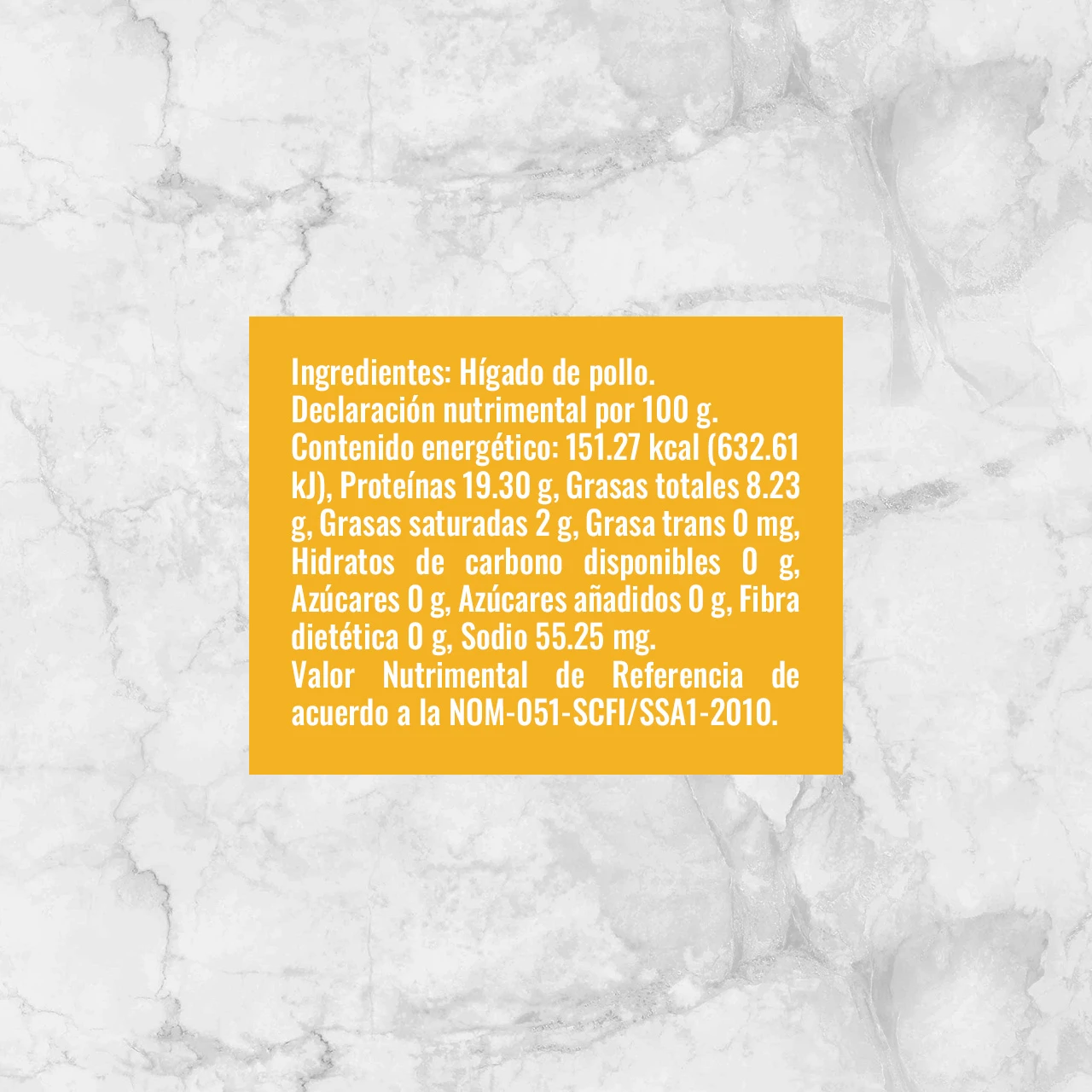 80306 HIGADOS DE POLLO Info Nutrimental