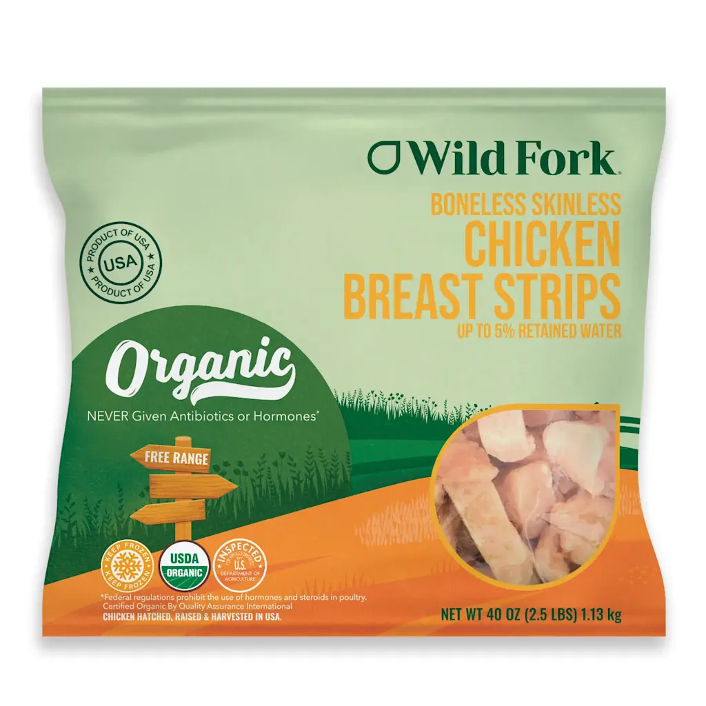 4314 WF PACKAGED Organic Chicken Breast Strips Poultry