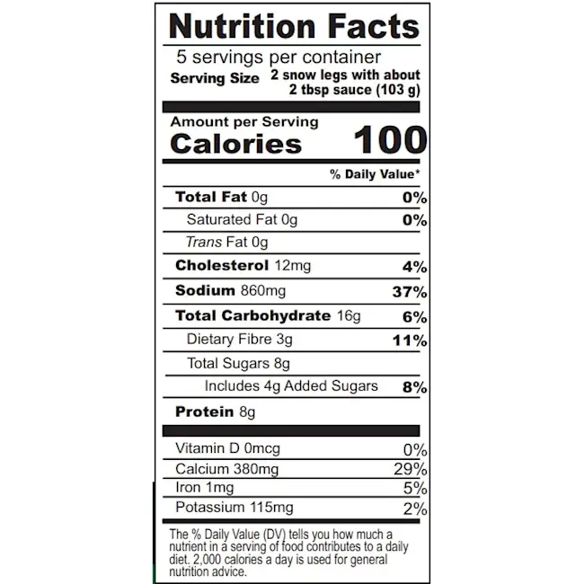 6393 Nutrition Facts - Surimi tray w Sauce.webp