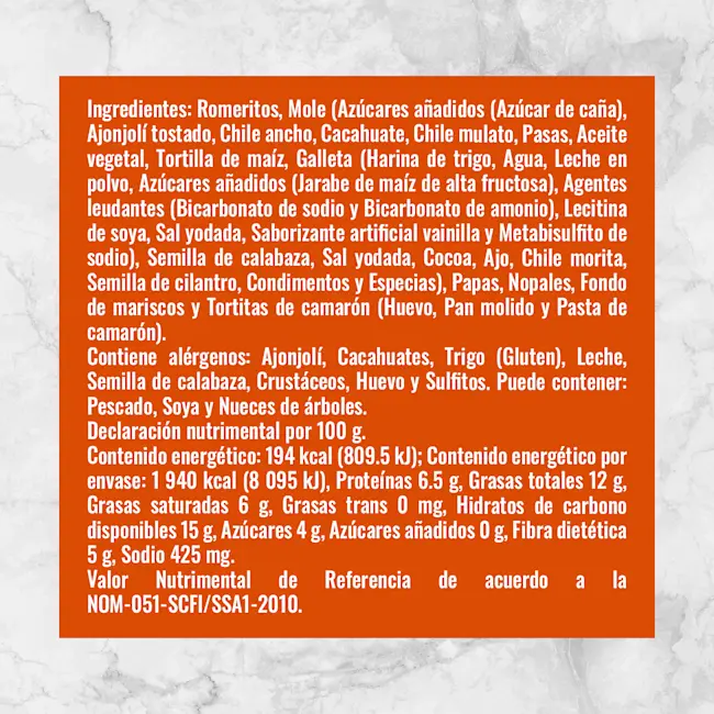 81915 ROMERITOS Info Nutrimental