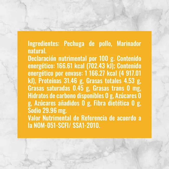 81459 FAJITAS DE PECHUGA DE POLLO Info Nutrimental