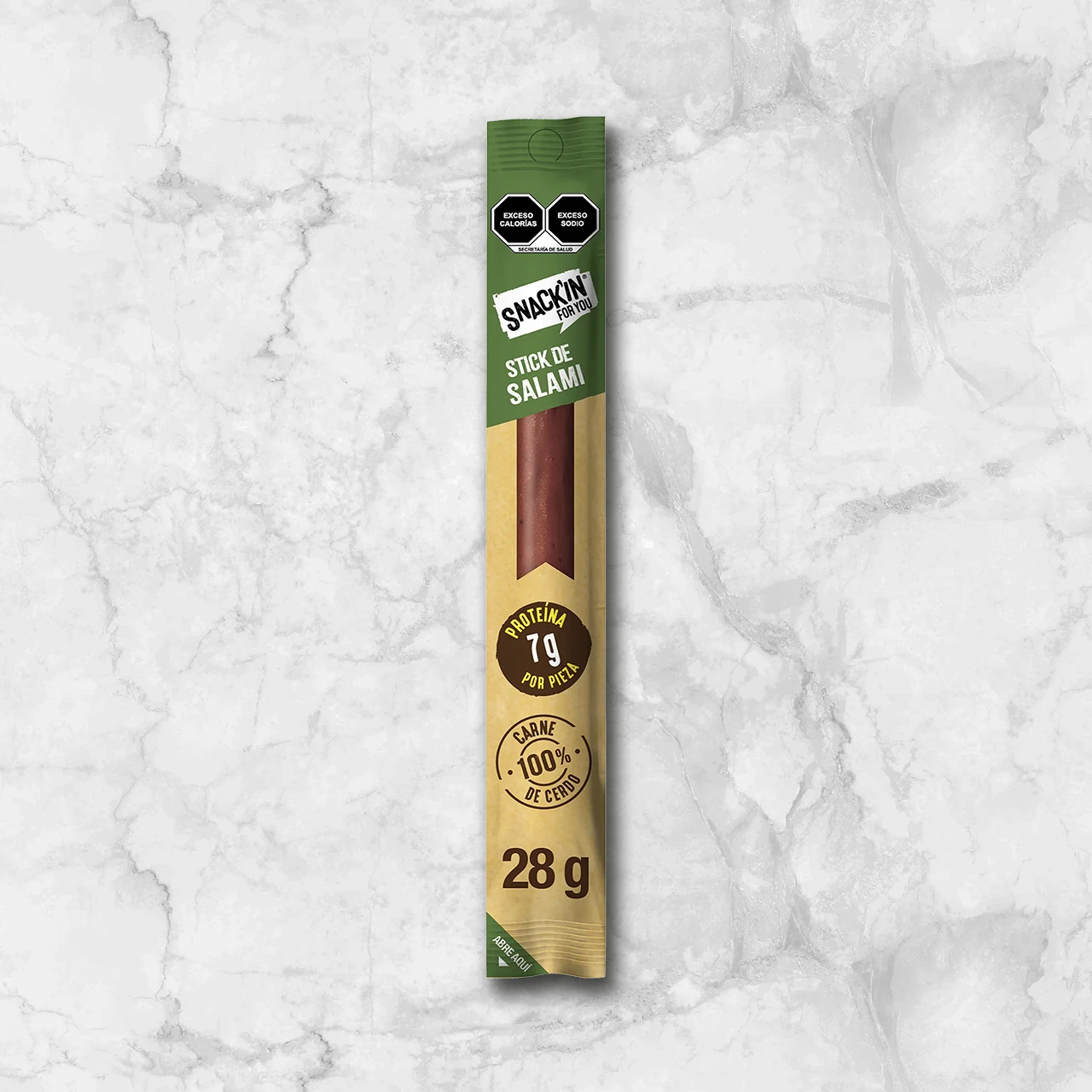 82423 WFMex PAckaged STICK DE SALAMI SNACKIN FOR YOU 28g Botanas