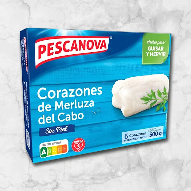 82006 WFMex Packaged CORAZONES DE MERLUZA SIN PIEL 500G Pescados