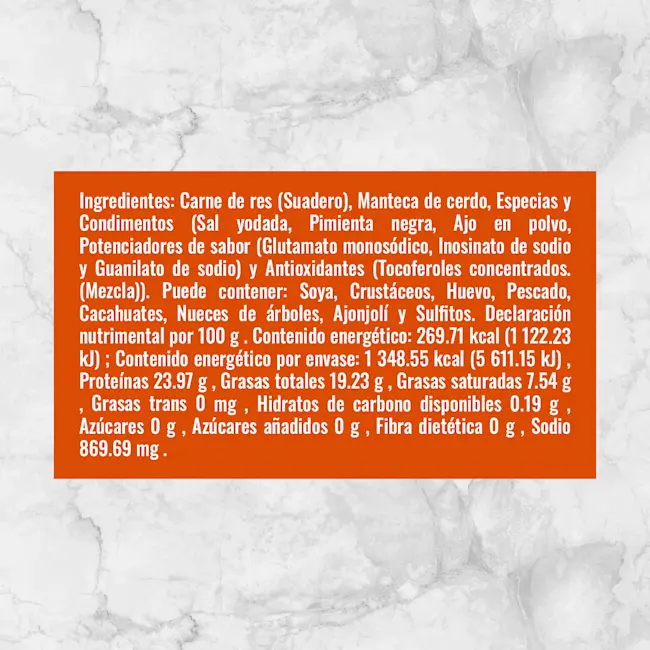 82440 SUADERO WF 500G Info Nutrimental