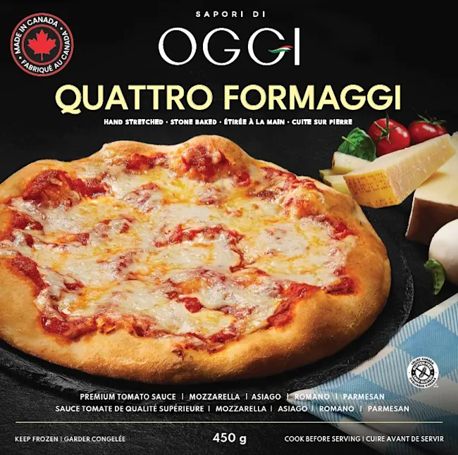 PACKAGED Quattro Formaggi Gluten Free Pizza - Oggi